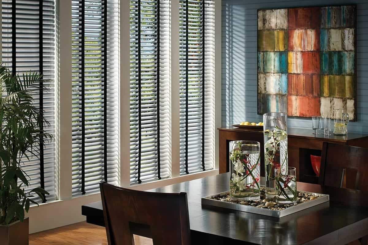 Hunter Douglas Modern Precious Metals® Mini Blinds, window blinds, aluminum metal blinds near Fairfax, Virginia (VA)